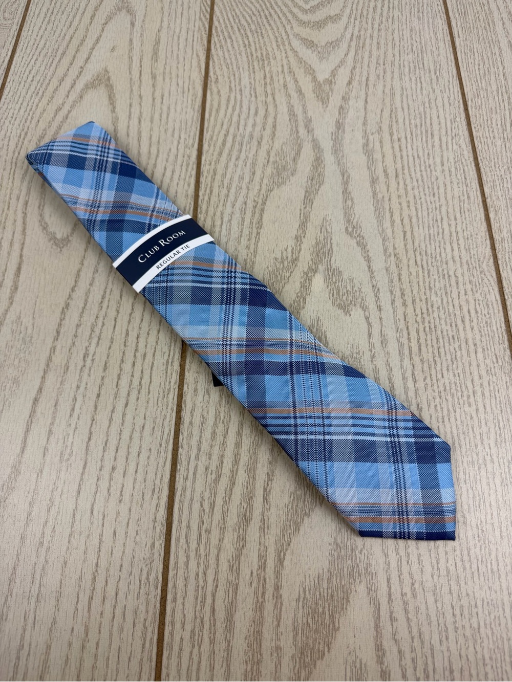 941 Club Room Men's Tie Morgan Plaid 455 Light Blue $55 Polyester